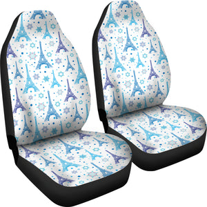 Eiffel Tower Theme Pattern Print Design 01 Universal Fit Car Seat Covers