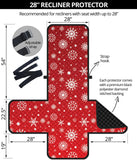 Snowflake pattern red background Recliner Cover Protector