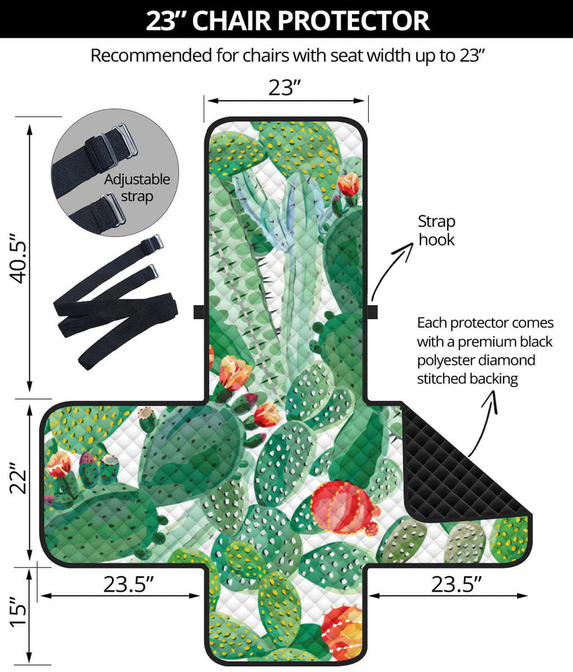 Cactus design pattern copy Chair Cover Protector