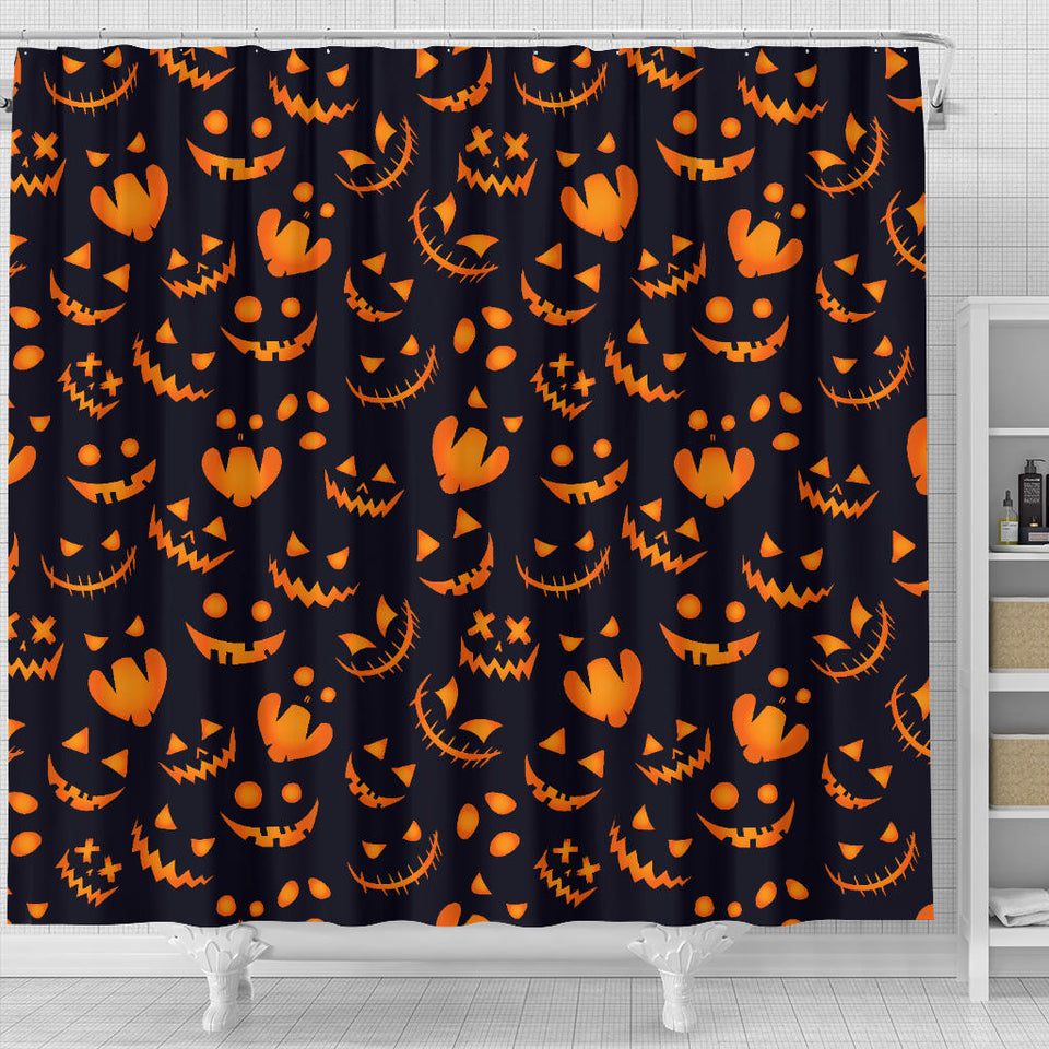Halloween Pattern Pumpkin Background Shower Curtain Fulfilled In US