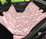Cute White Rabbit Flower Pink Background Dog Car Seat Covers