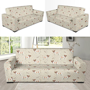 Jack Russel Pattern Print Design 02 Sofa Slipcover
