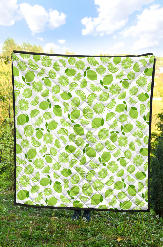 Lime Design Pattern Premium Quilt