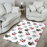 French Bulldog Cup Paw Pattern Area Rug