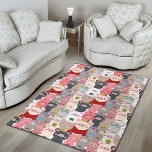 Pig Pattern Print Design 02 Area Rug