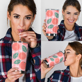 Grapefruit Leaves Flower Pink Background Tumbler