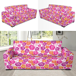 Hibiscus Pattern Print Design 01 Sofa Slipcover