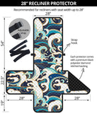 Japanese wave pattern Recliner Cover Protector