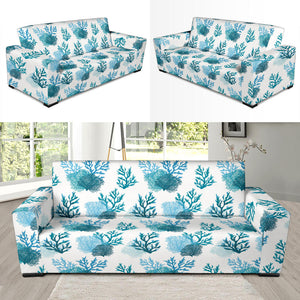 Coral Reef Pattern Print Design 04 Sofa Slipcover