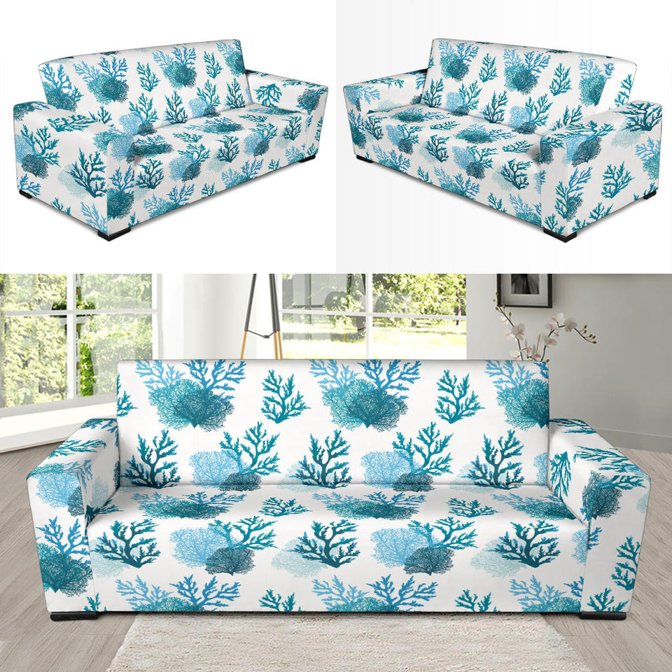 Coral Reef Pattern Print Design 04 Sofa Slipcover