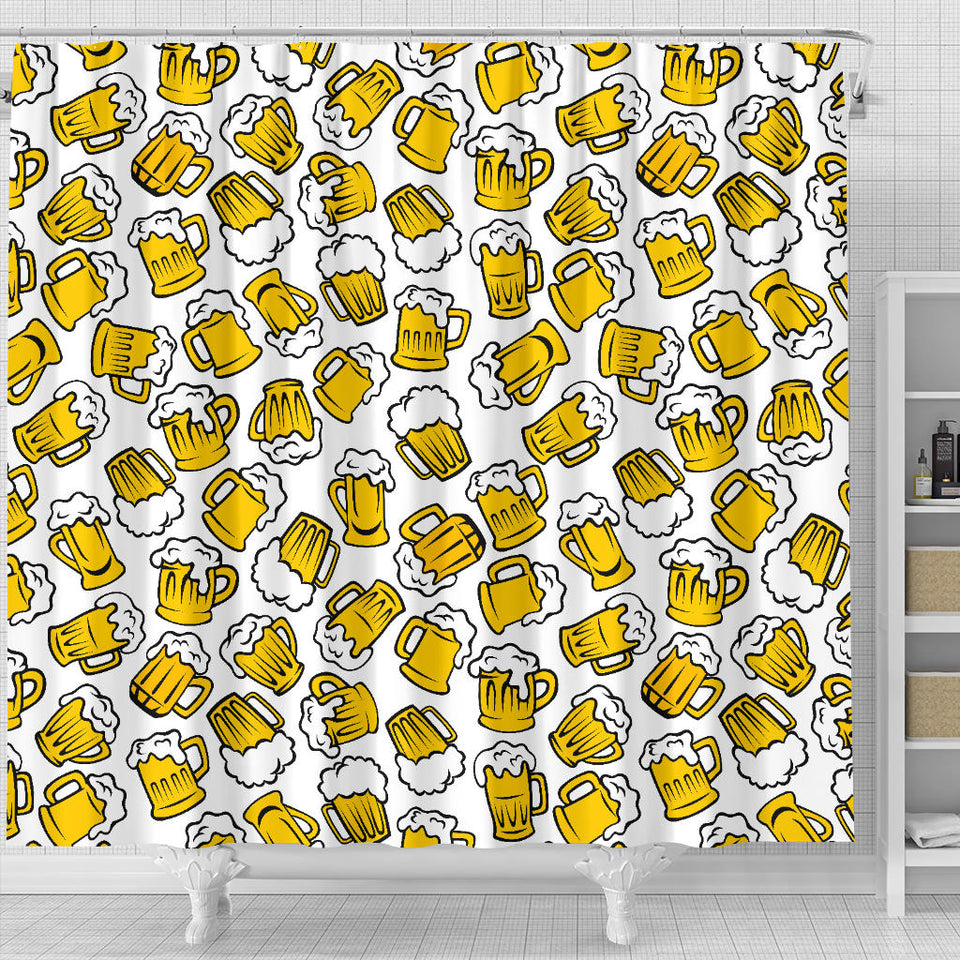 Beer Design Pattern Shower Curtain Fulfilled In US