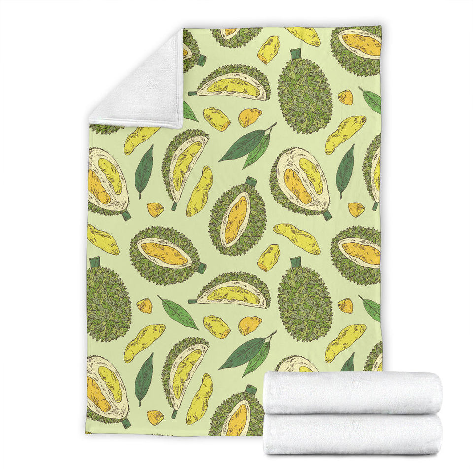 Durian Leaves Pattern Background Premium Blanket