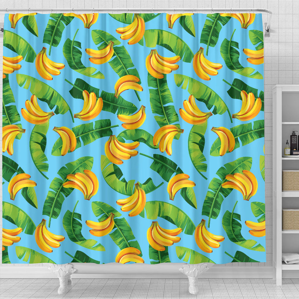 Banana Leaves Banana Design Pattern Shower Curtain Fulfilled In US