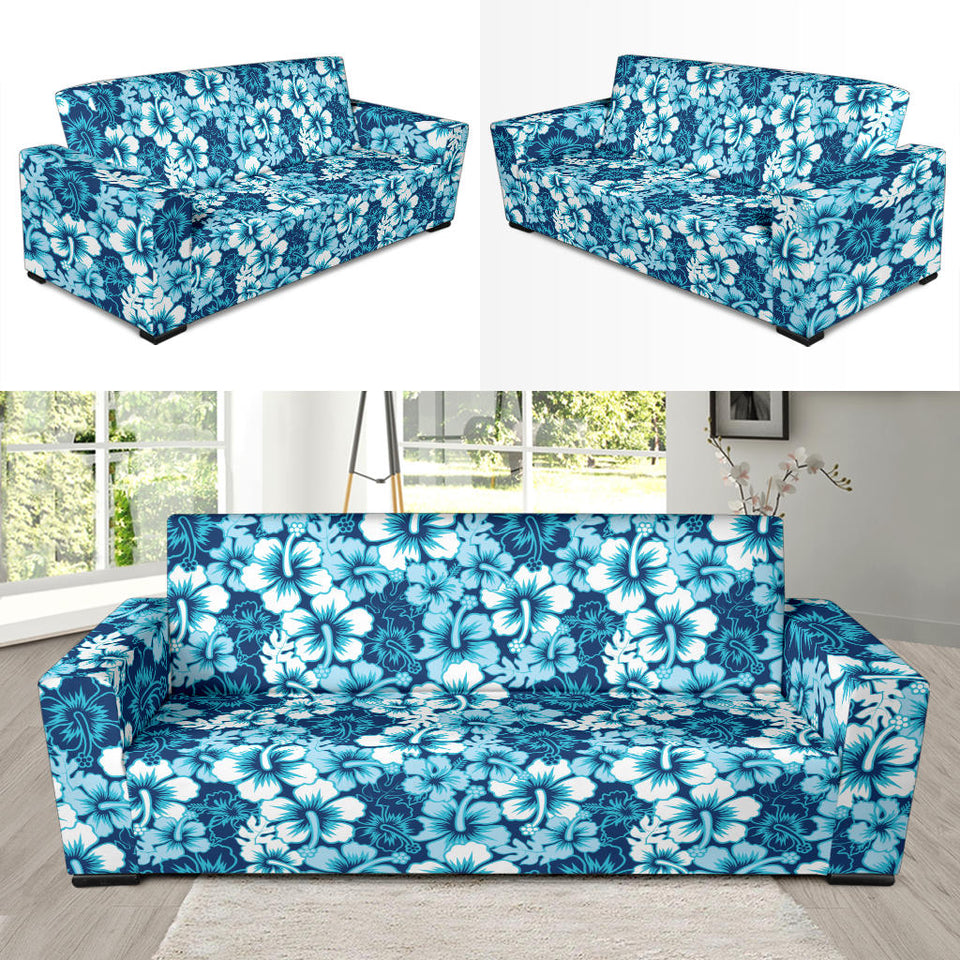 Hibiscus Pattern Print Design 03 Sofa Slipcover