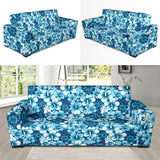 Hibiscus Pattern Print Design 03 Sofa Slipcover