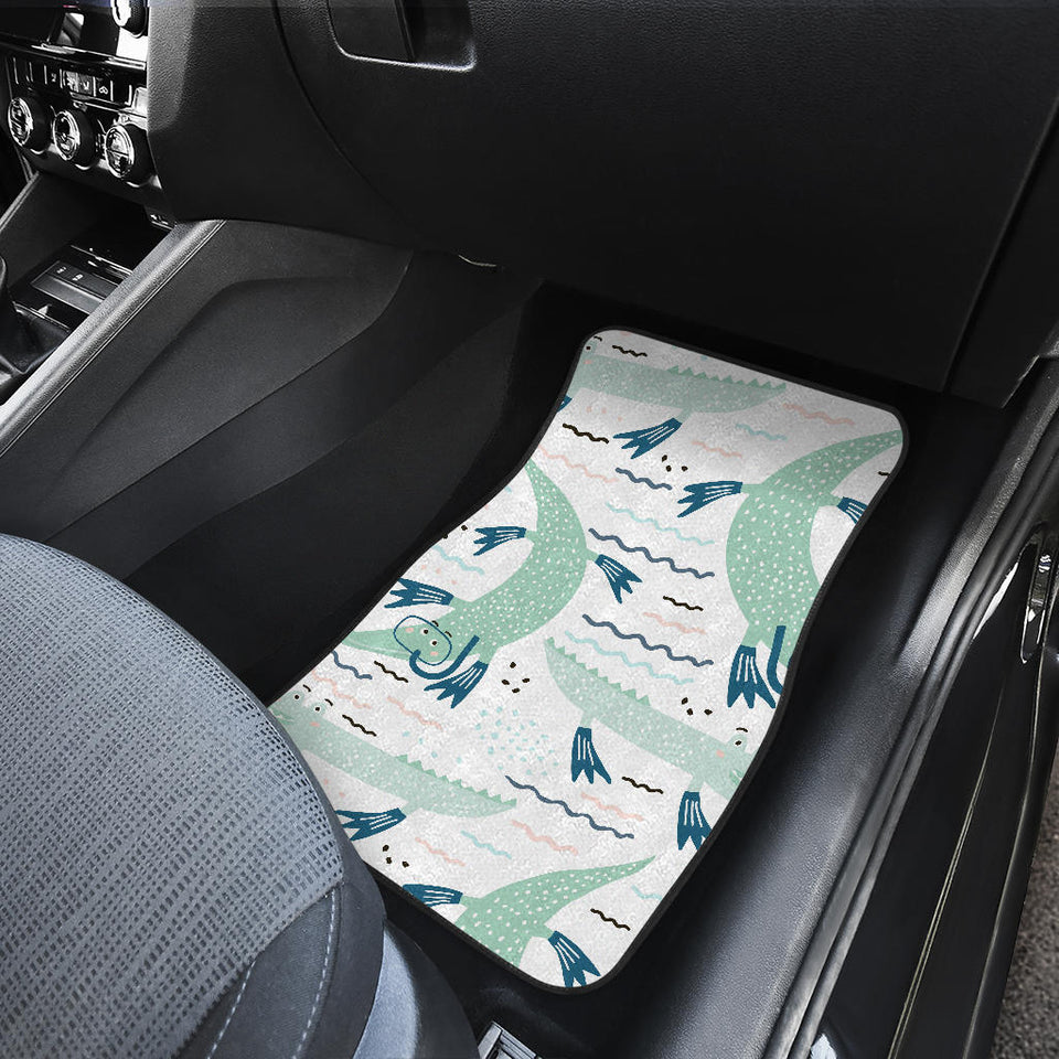 Crocodile Diver Pattern Front And Back Car Mats
