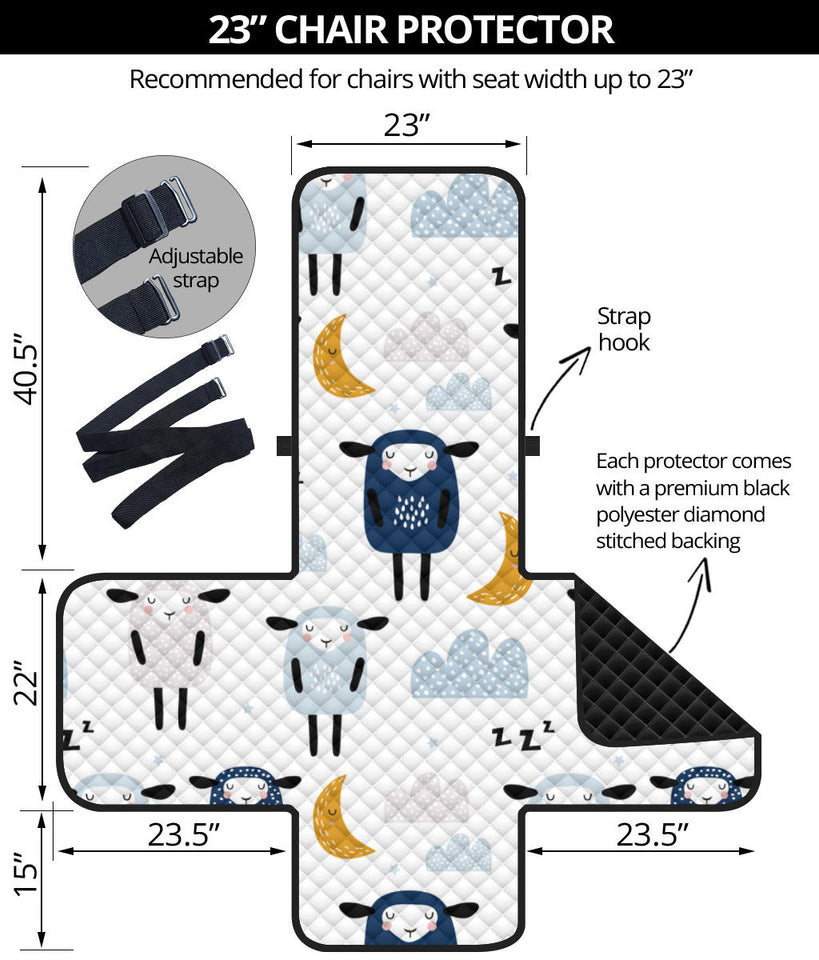 Cute sleeping sheep moon cloud pattern Chair Cover Protector