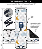 Cute sleeping sheep moon cloud pattern Chair Cover Protector