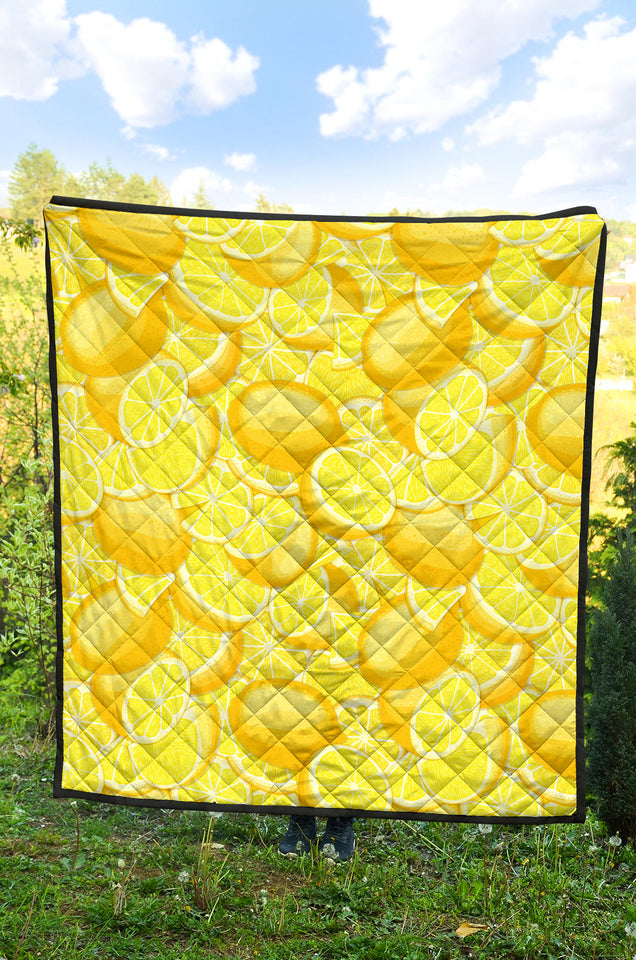 Lemon Pattern Premium Quilt