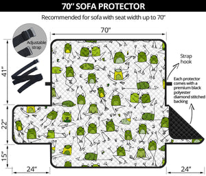 Sketch funny frog pattern Sofa Cover Protector