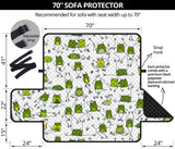 Sketch funny frog pattern Sofa Cover Protector