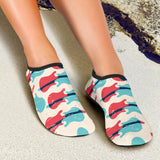 Red Blue Guitar Pattern Aqua Shoes