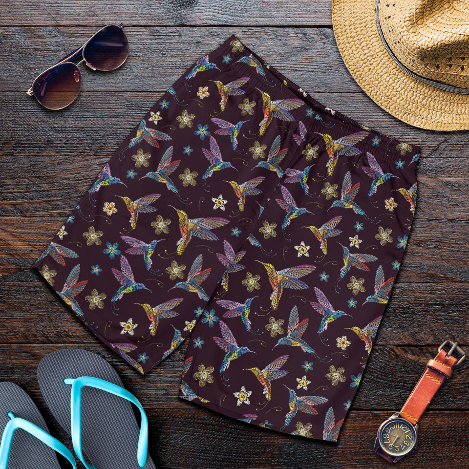 Hummingbird Pattern Print Design 04 Men Shorts