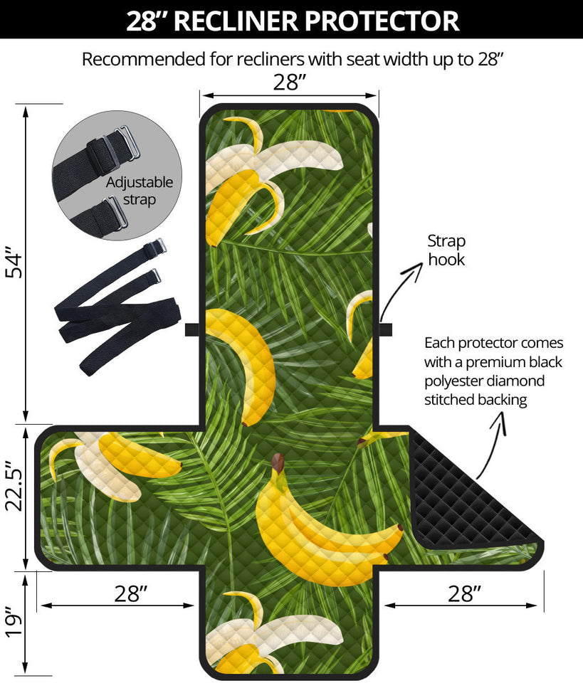 Banana Palm Leaves pattern Recliner Cover Protector