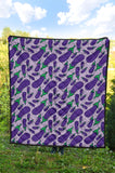 Eggplant Pattern Print Design 03 Premium Quilt
