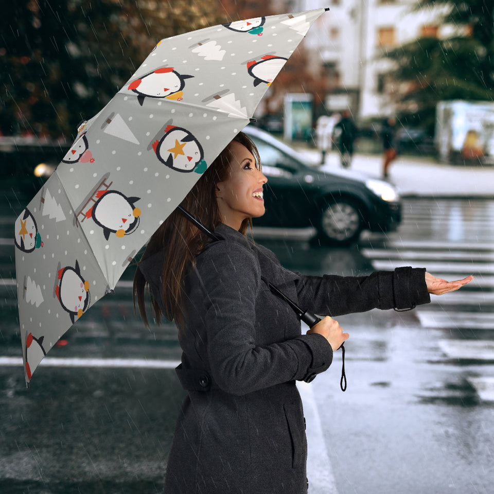 Cute Penguin Christmas Pattern Umbrella