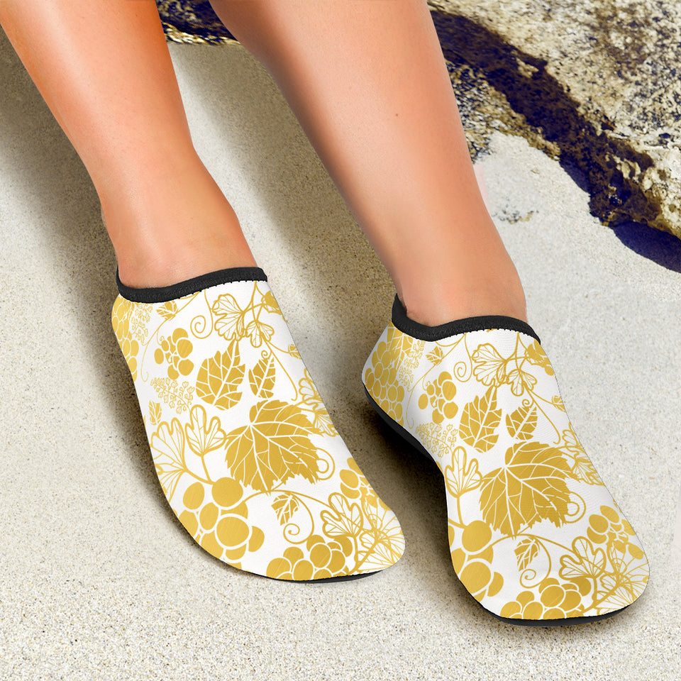 Gold Grape Pattern Aqua Shoes