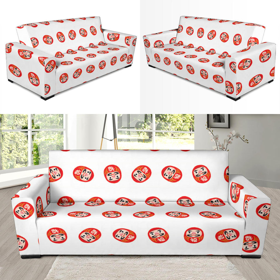 Daruma Japanese Wooden Doll Pattern Sofa Slipcover