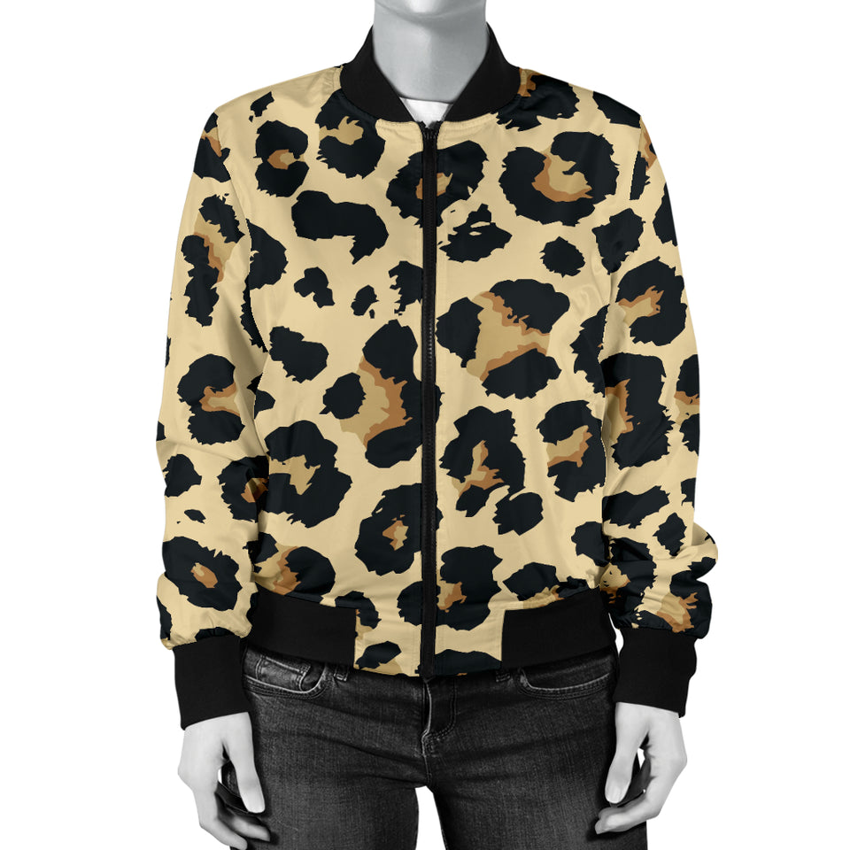 Leopard Print Design Pattern Women'S Bomber Jacket