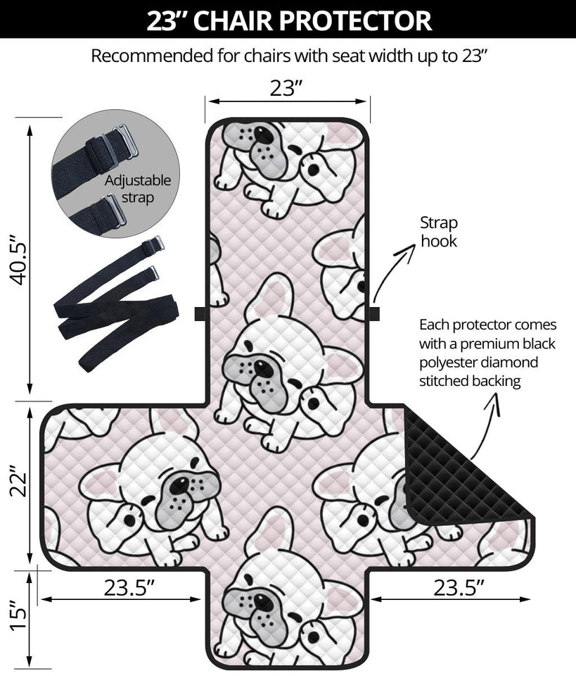 Cute french bulldog pattern Chair Cover Protector