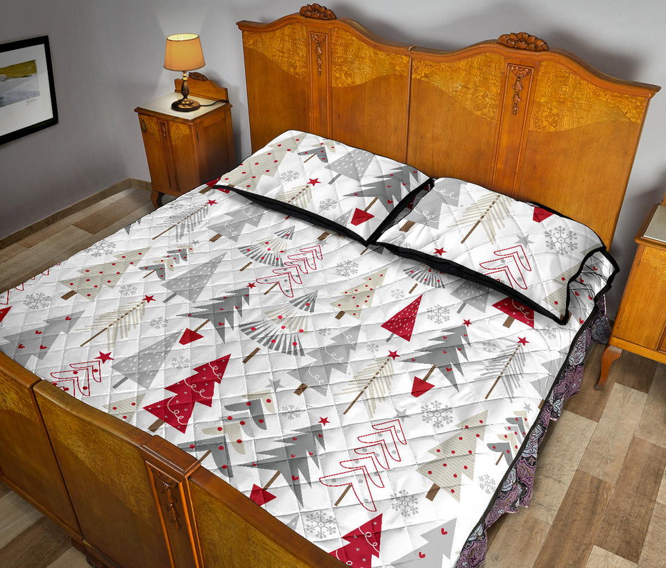 Cute Christmas tree pattern Quilt Bed Set