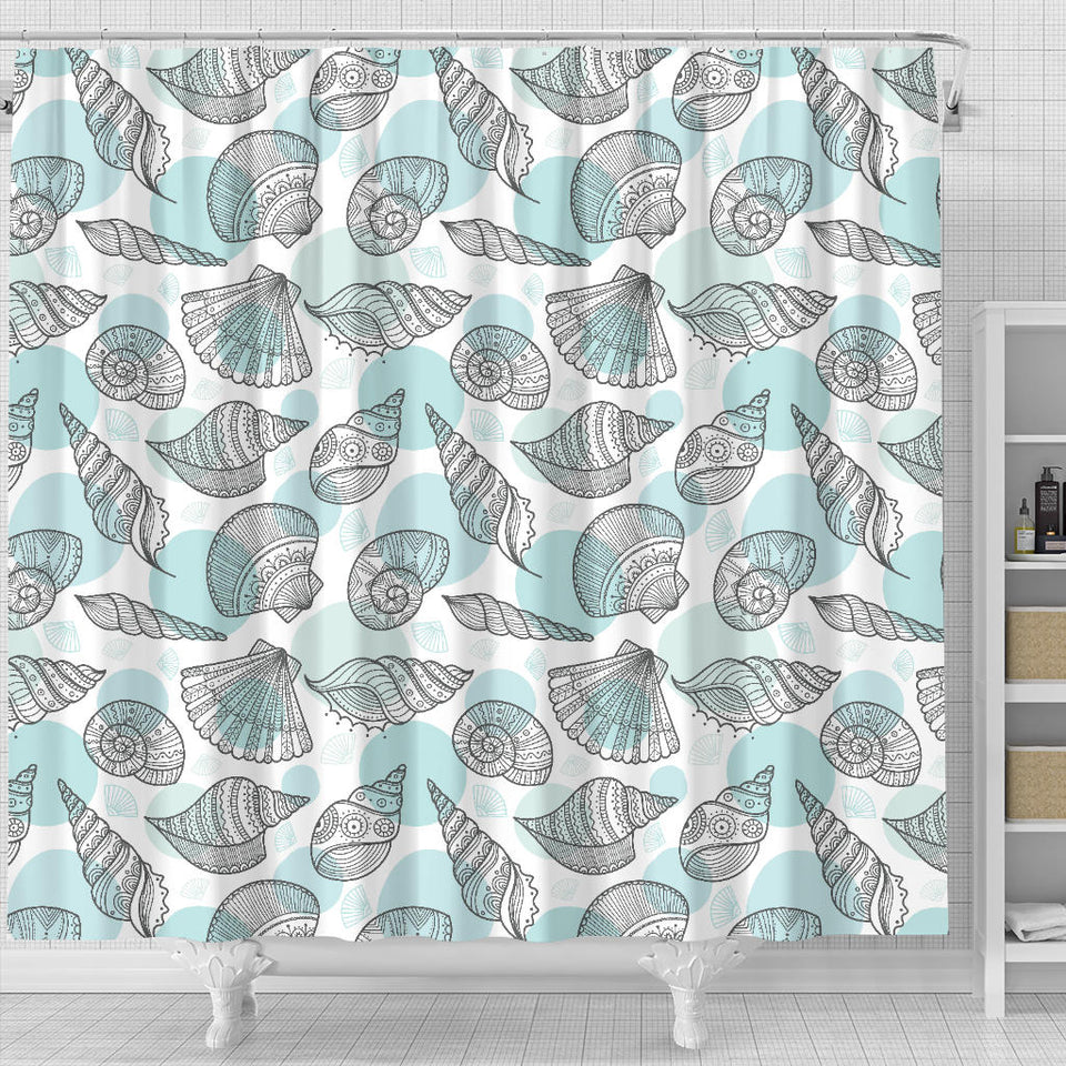 Shell Polynesian Tribal  Shower Curtain Fulfilled In US