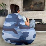 Blue Camo Camouflage Pattern Bean Bag Cover