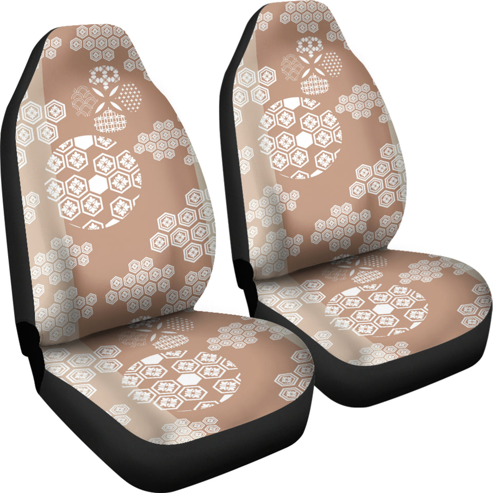 Beautiful Hexagon Japanese  Pattern Universal Fit Car Seat Covers