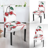 Hand Drawn Cherry Pattern Dining Chair Slipcover