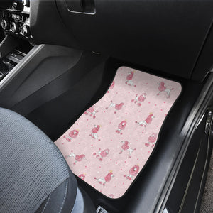 Poodle Dog Pink Color Theme Front Car Mats