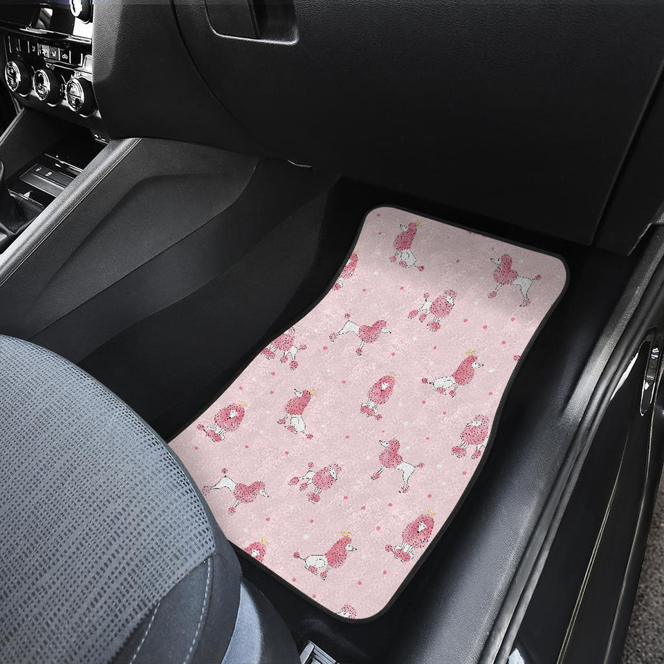Poodle Dog Pink Color Theme Front Car Mats