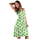 Hop Patternn Background Sleeveless Midi Dress