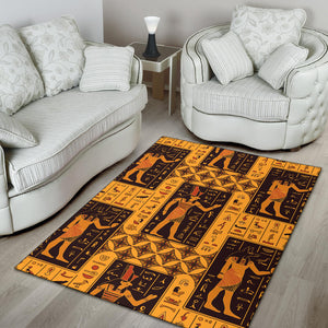 Egypt Hieroglyphics Pattern Print Design 05 Area Rug