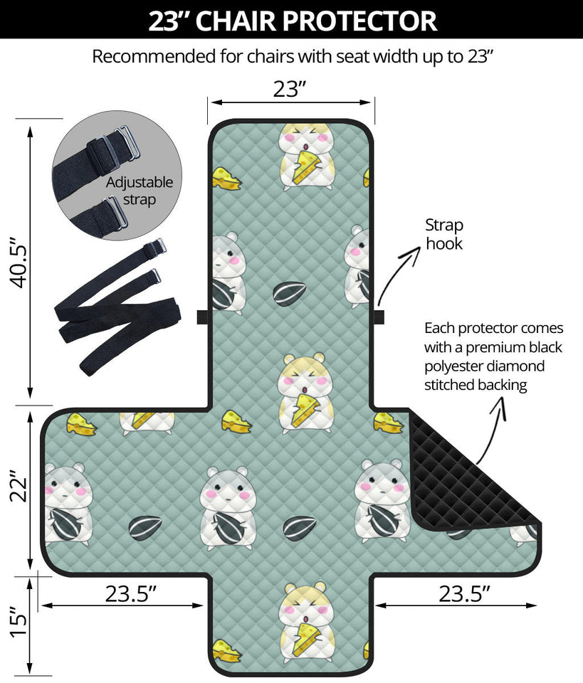 Cute hamster cheese pattern Chair Cover Protector