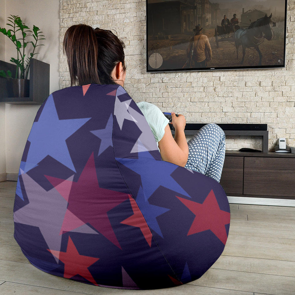Red Blue Star Pattern Bean Bag Cover