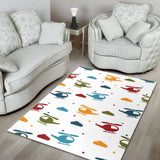 Colorful Helicopter Pattern Area Rug