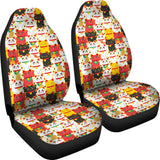 Colorful Maneki Neko Lucky Cat Pattern Universal Fit Car Seat Covers