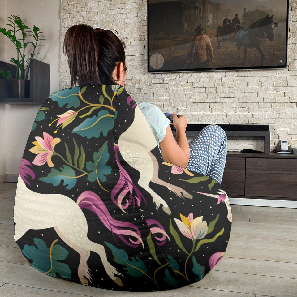 Unicorns Forest Background Bean Bag Cover