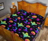 Colorful halloween background Quilt Bed Set