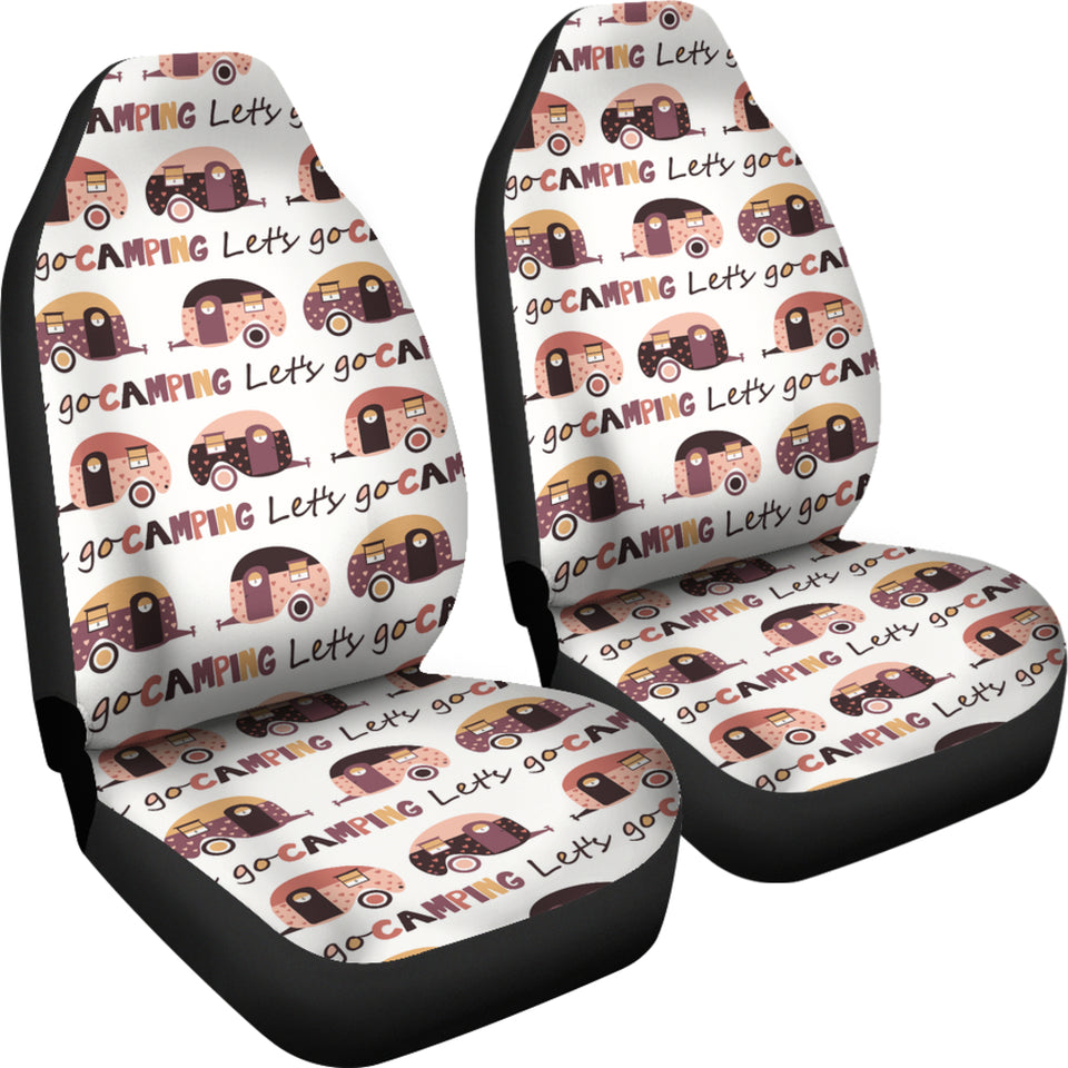 Camper Van Pattern Print Design 01 Universal Fit Car Seat Covers